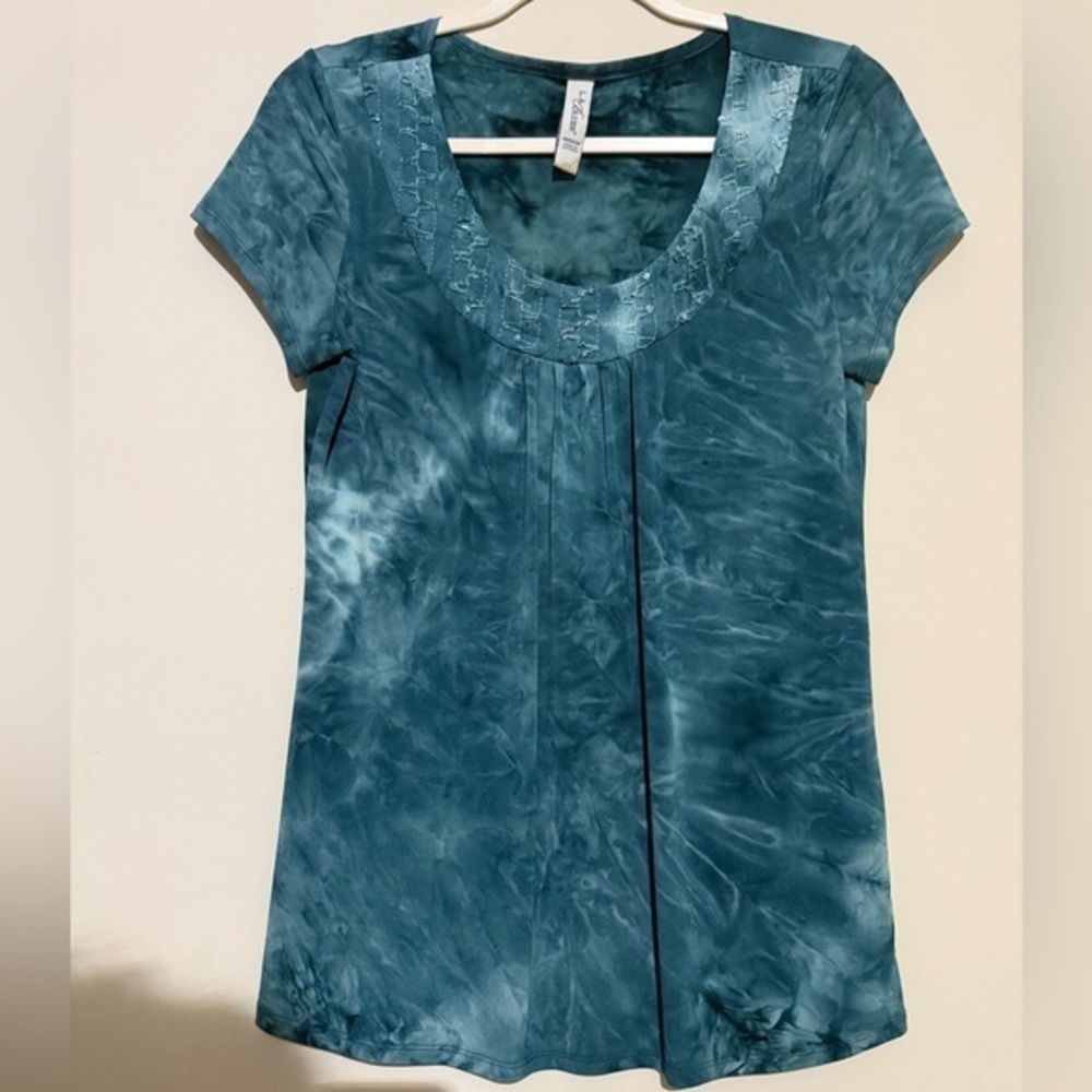 L.a blues Teal Tie-Dye Women's Top